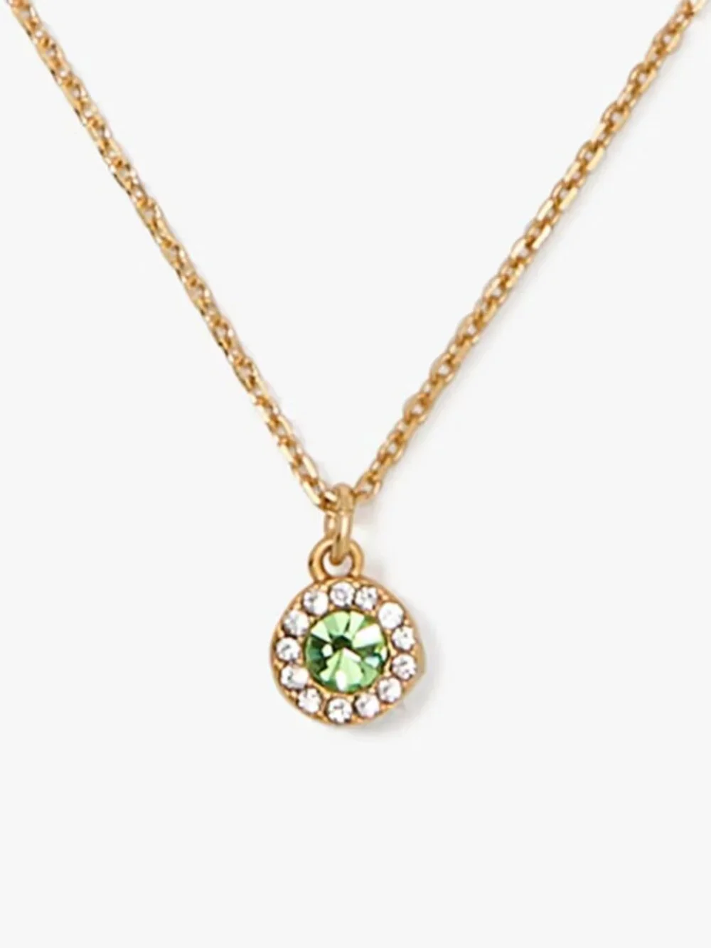 kate spade Peridot Green You're A Gem Pave Halo Pendant/NWT